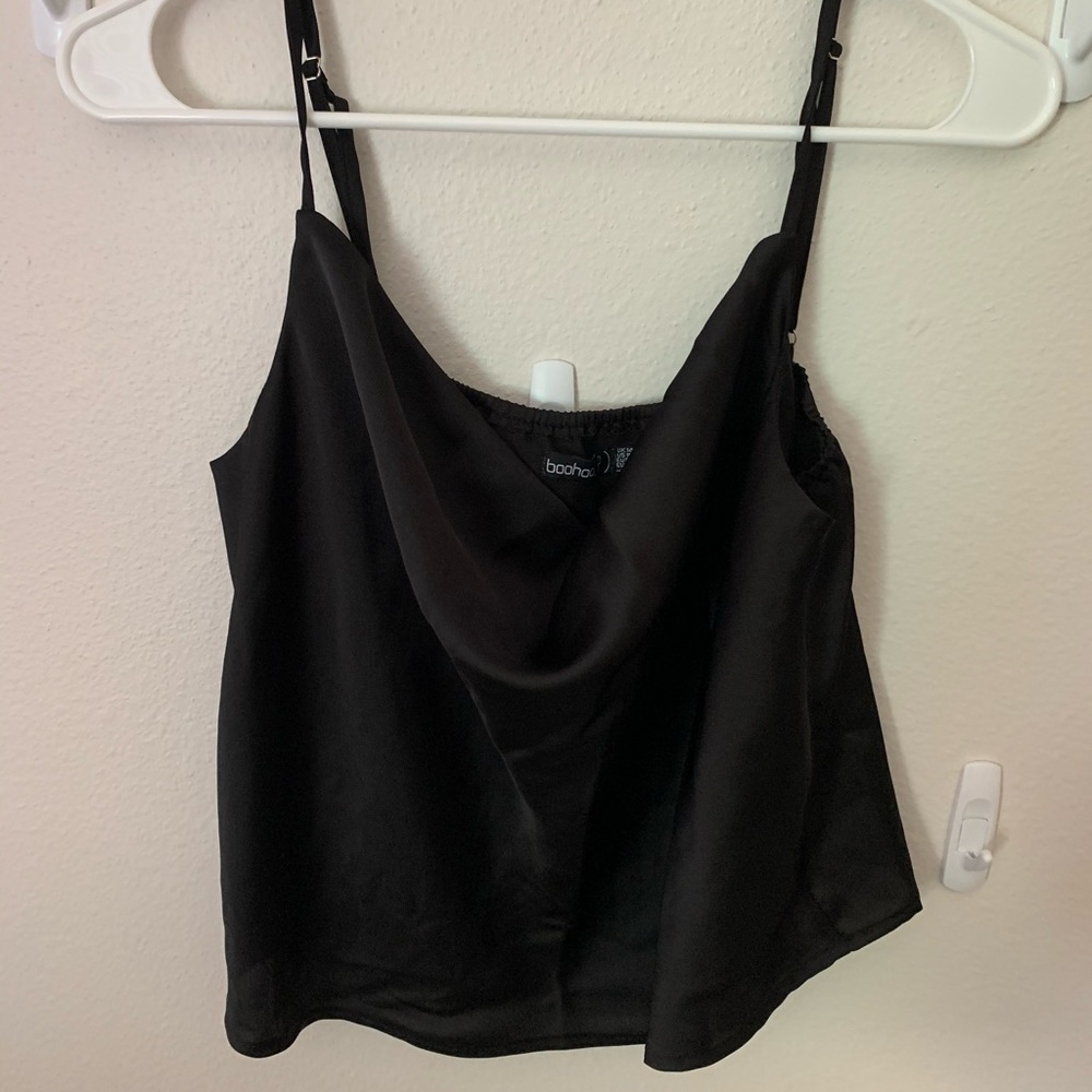 Boohoo Petite Silk Cowl Neck Blouse